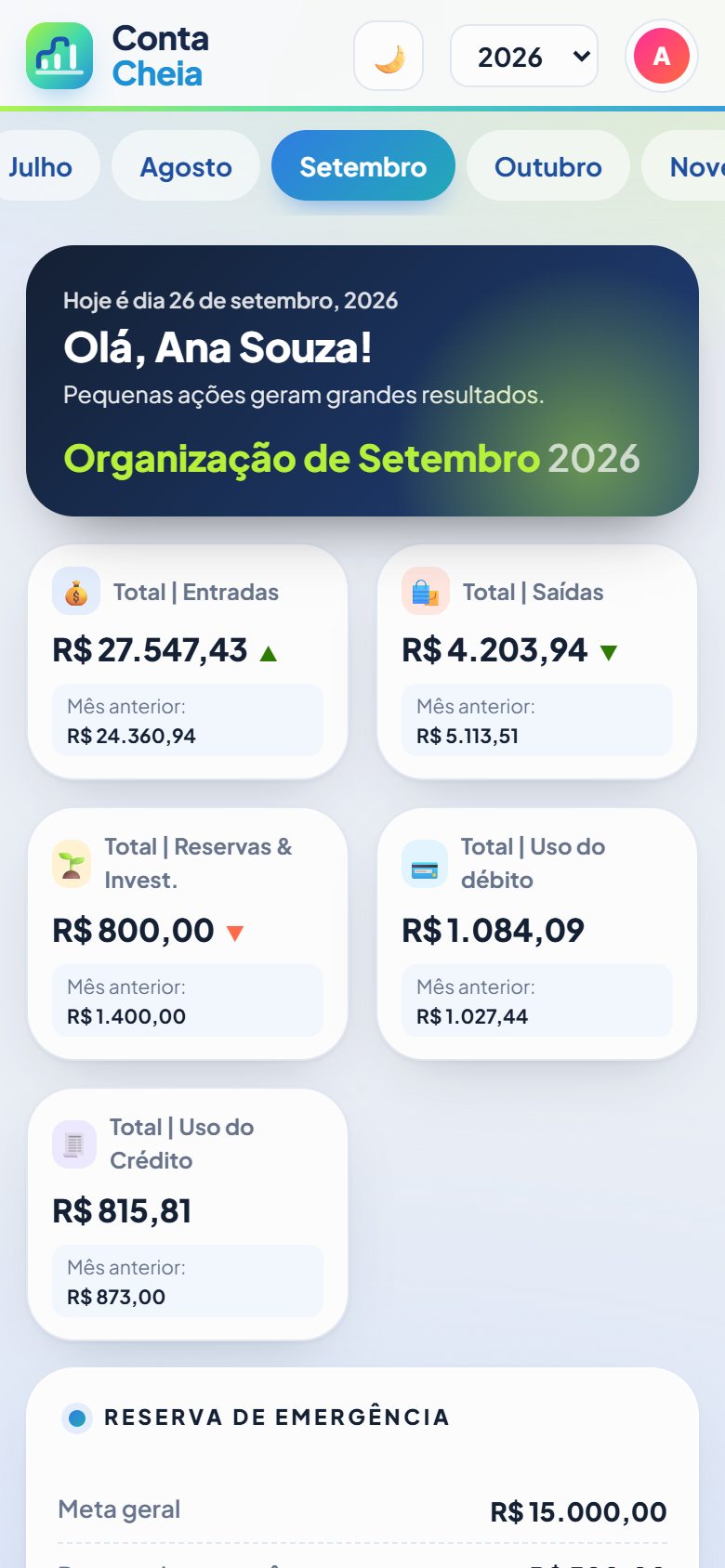 Conta Cheia no celular